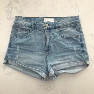 Garage High Waisted Denim Shorts